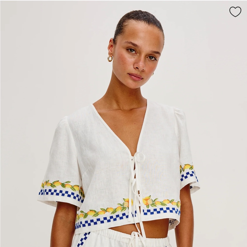 Giadzy × Rails Pari lemon tie front top